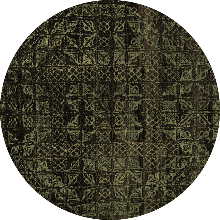 Round Machine Washable Abstract Brown Modern Rug, wshabs4495brn