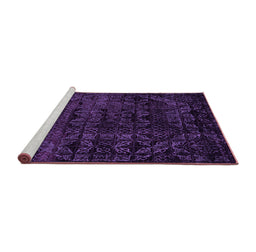 Sideview of Machine Washable Abstract Pink Modern Rug, wshabs4495pnk