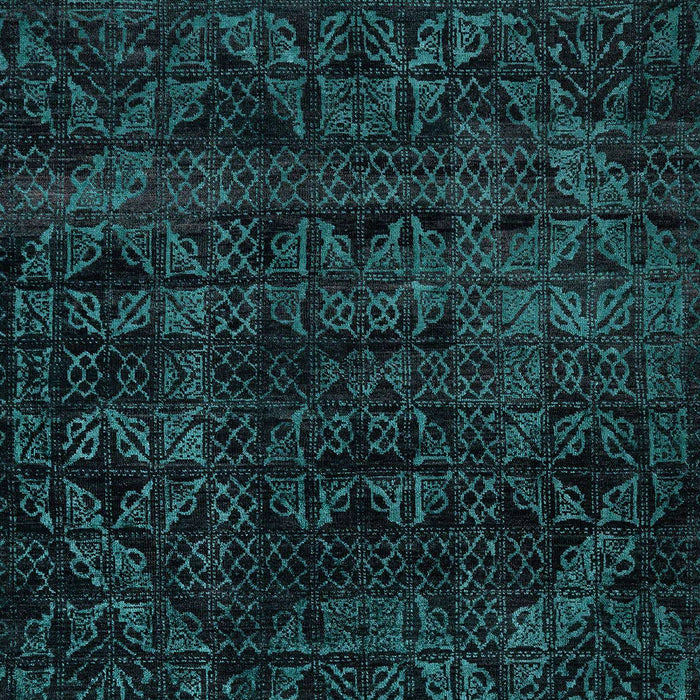 Machine Washable Abstract Medium Teal Green Rug, wshabs4495