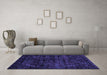 Machine Washable Abstract Purple Modern Area Rugs in a Living Room, wshabs4495pur