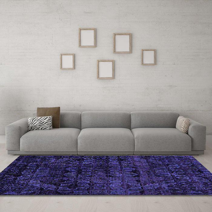 Machine Washable Abstract Purple Modern Area Rugs in a Living Room, wshabs4495pur