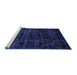 Sideview of Machine Washable Abstract Blue Modern Rug, wshabs4495blu