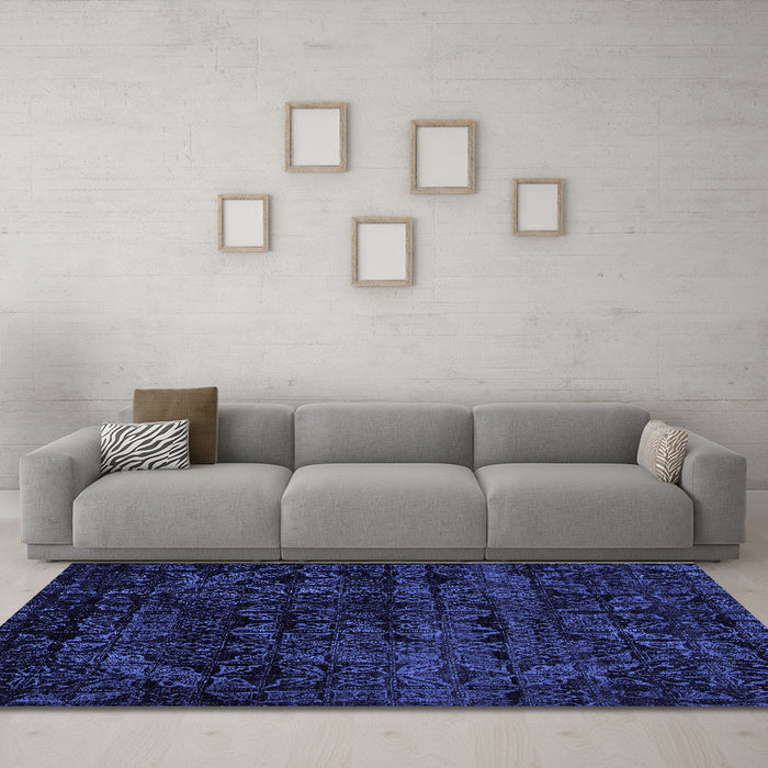 Machine Washable Abstract Blue Modern Rug in a Living Room, wshabs4495blu