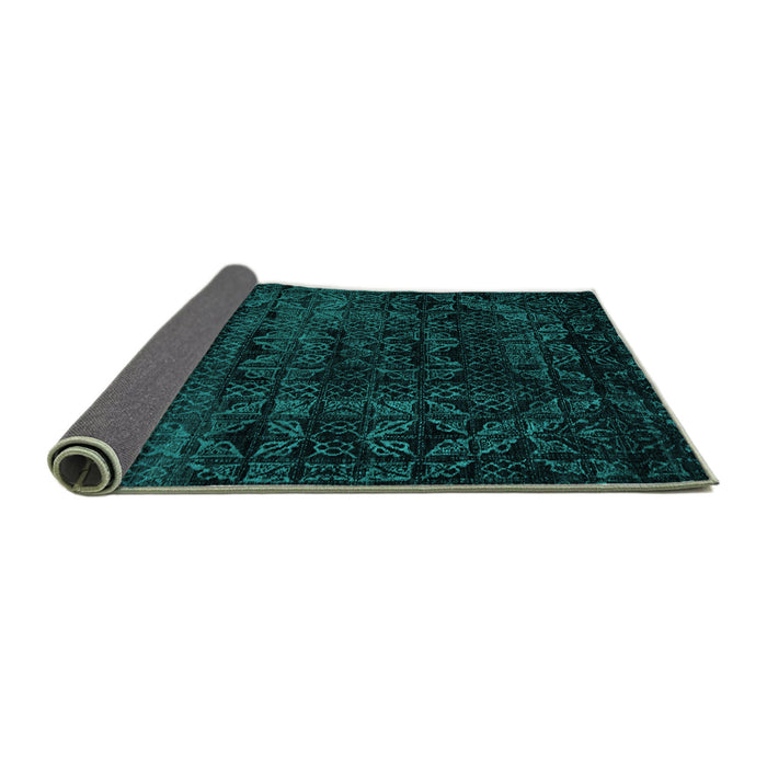 Sideview of Abstract Turquoise Modern Rug, abs4495turq