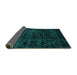 Sideview of Abstract Turquoise Modern Rug, abs4495turq