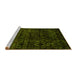 Sideview of Machine Washable Abstract Yellow Modern Rug, wshabs4495yw