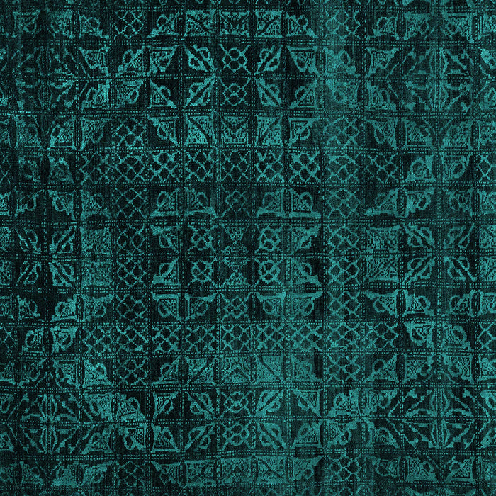 Square Machine Washable Abstract Turquoise Modern Area Rugs, wshabs4495turq