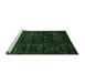 Sideview of Machine Washable Abstract Emerald Green Modern Area Rugs, wshabs4495emgrn