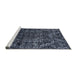 Sideview of Machine Washable Abstract Slate Blue Grey Blue Rug, wshabs4496