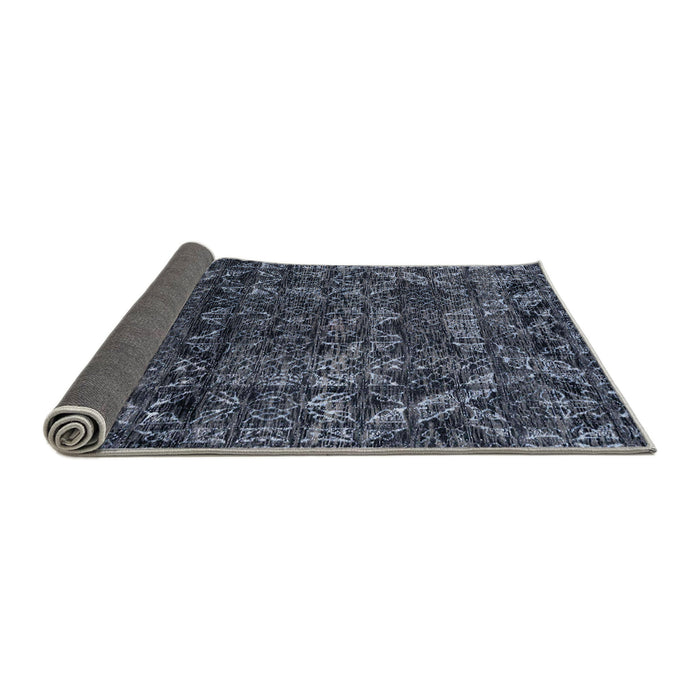 Sideview of Abstract Slate Blue Grey Modern Rug, abs4496