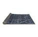 Sideview of Abstract Slate Blue Grey Modern Rug, abs4496