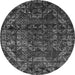 Round Abstract Gray Modern Rug, abs4496gry