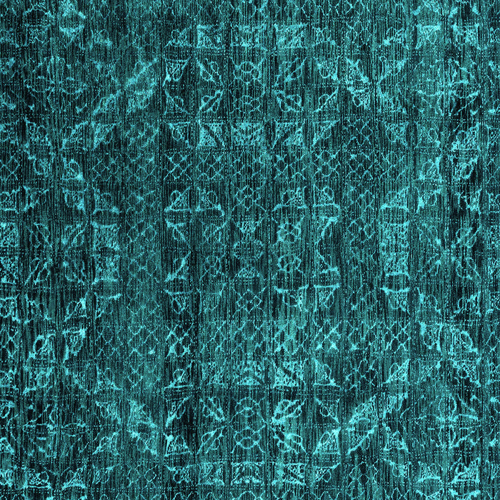 Square Machine Washable Abstract Turquoise Modern Area Rugs, wshabs4496turq