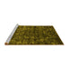 Sideview of Machine Washable Abstract Yellow Modern Rug, wshabs4496yw