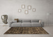 Machine Washable Abstract Brown Modern Rug in a Living Room,, wshabs4496brn