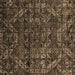 Square Machine Washable Abstract Brown Modern Rug, wshabs4496brn