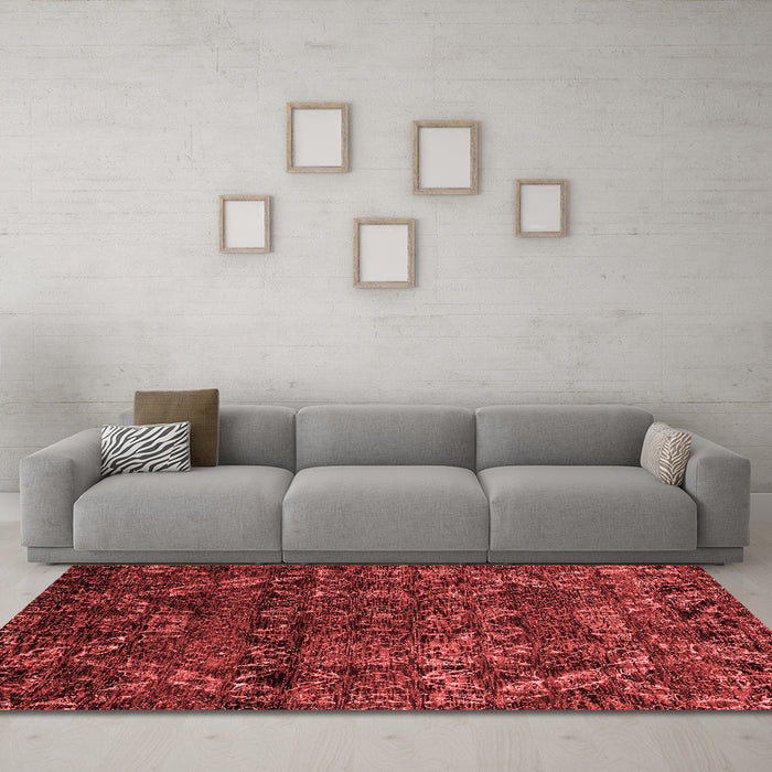 Modern Red Washable Rugs