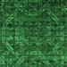 Square Machine Washable Abstract Green Modern Area Rugs, wshabs4496grn