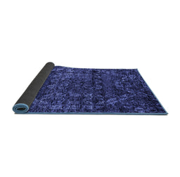 Sideview of Abstract Blue Modern Rug, abs4496blu
