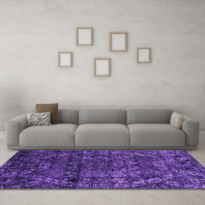 Machine Washable Abstract Purple Modern Area Rugs in a Living Room, wshabs4496pur