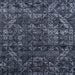 Square Abstract Slate Blue Grey Modern Rug, abs4496