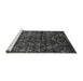 Sideview of Machine Washable Abstract Gray Modern Rug, wshabs4496gry