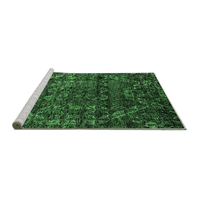 Sideview of Machine Washable Abstract Emerald Green Modern Area Rugs, wshabs4496emgrn