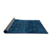 Sideview of Abstract Bright Navy Blue Modern Rug, abs4497