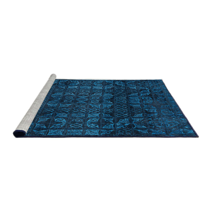 Sideview of Machine Washable Abstract Bright Navy Blue Rug, wshabs4497