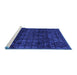 Sideview of Machine Washable Abstract Blue Modern Rug, wshabs4497blu