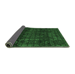 Sideview of Abstract Emerald Green Modern Rug, abs4497emgrn