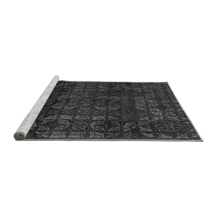 Sideview of Machine Washable Abstract Gray Modern Rug, wshabs4497gry