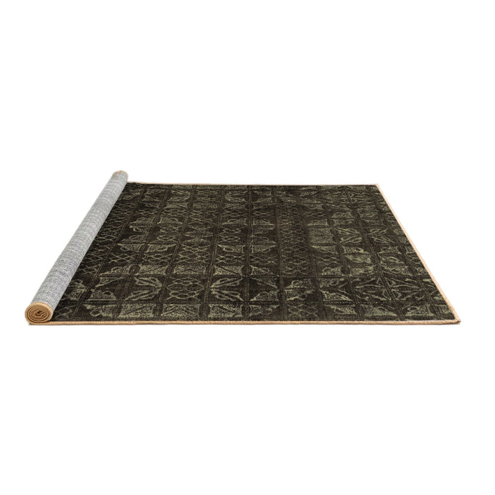 Sideview of Machine Washable Abstract Brown Modern Rug, wshabs4497brn