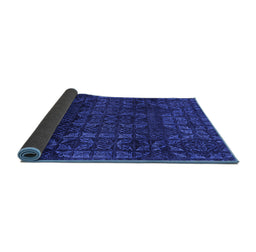 Sideview of Abstract Blue Modern Rug, abs4497blu