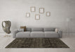 Machine Washable Abstract Brown Modern Rug in a Living Room,, wshabs4497brn