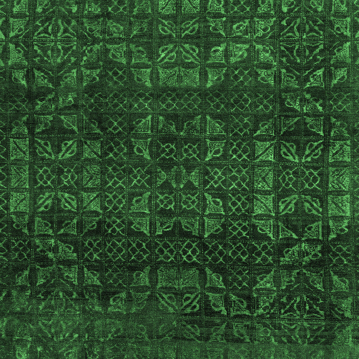 Square Machine Washable Abstract Emerald Green Modern Area Rugs, wshabs4497emgrn