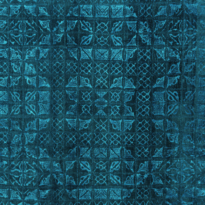 Square Abstract Turquoise Modern Rug, abs4497turq