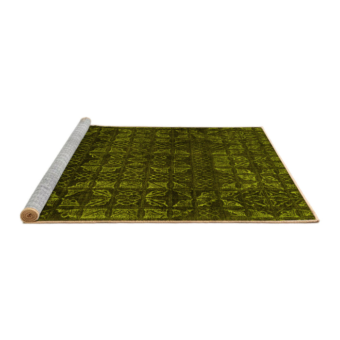 Sideview of Machine Washable Abstract Yellow Modern Rug, wshabs4497yw