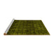 Sideview of Machine Washable Abstract Yellow Modern Rug, wshabs4497yw