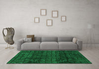 Machine Washable Abstract Green Modern Rug, wshabs4497grn