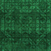 Square Machine Washable Abstract Green Modern Area Rugs, wshabs4497grn