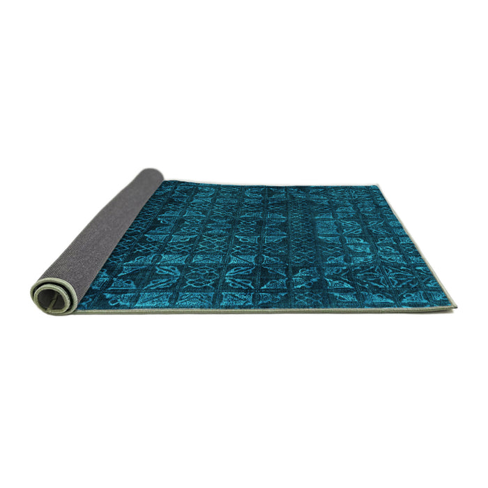 Sideview of Abstract Turquoise Modern Rug, abs4497turq