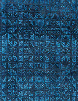 Machine Washable Abstract Bright Navy Blue Rug, wshabs4497