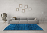 Machine Washable Abstract Light Blue Modern Rug, wshabs4497lblu