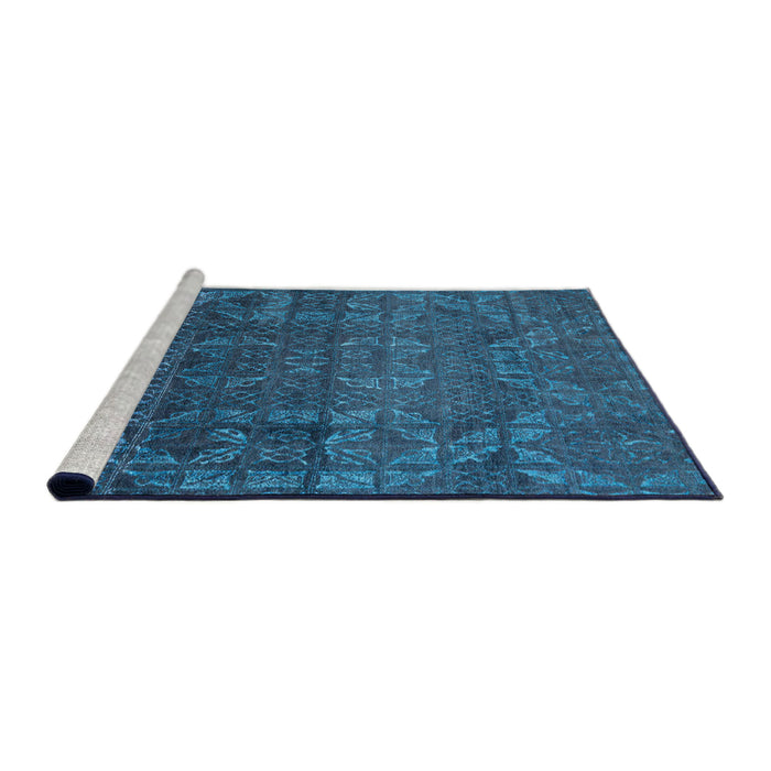 Sideview of Machine Washable Abstract Bright Navy Blue Rug, wshabs4498