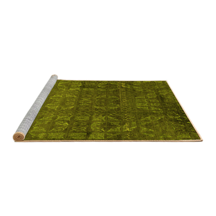 Sideview of Machine Washable Abstract Yellow Modern Rug, wshabs4498yw