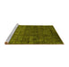 Sideview of Machine Washable Abstract Yellow Modern Rug, wshabs4498yw