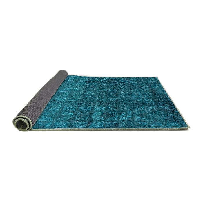 Sideview of Abstract Turquoise Modern Rug, abs4498turq