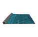 Sideview of Abstract Turquoise Modern Rug, abs4498turq