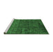 Sideview of Machine Washable Abstract Emerald Green Modern Area Rugs, wshabs4498emgrn